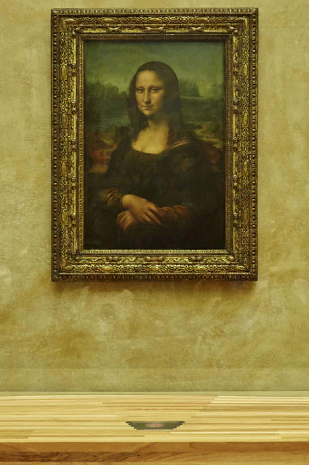 Das Gemälde der Mona Lisa im Louvre.