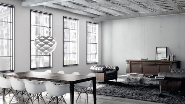 Die Kollektion Phi von B.Lux umfasst Ausführungen als Tisch-, Steh-, Wand- und Deckenleuchte sowie Hängeleuchten in drei Größen. 
