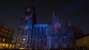 Bewegtbild-Projektion "Dona nobis pacem" am Kölner Dom