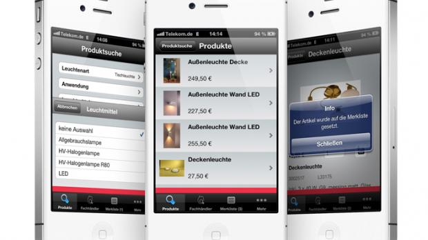 Die kostenlose App »Lichtideen« für iOS und Android-Betriebssysteme bietet Endverbrauchern umfangreiche Suchoptionen für eine individuelle Leuchtenauswahl. 
