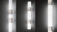 Auch die Lichtreflexionen auf die Wand variieren, je nach Positionierung der Blenden. Design: Grossmann Leuchten