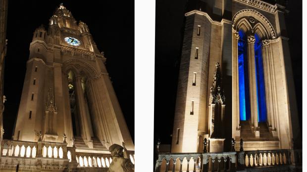 Rathaus Wien mit CSP-Beleuchtung: Altbestand Turm und Neuplanung