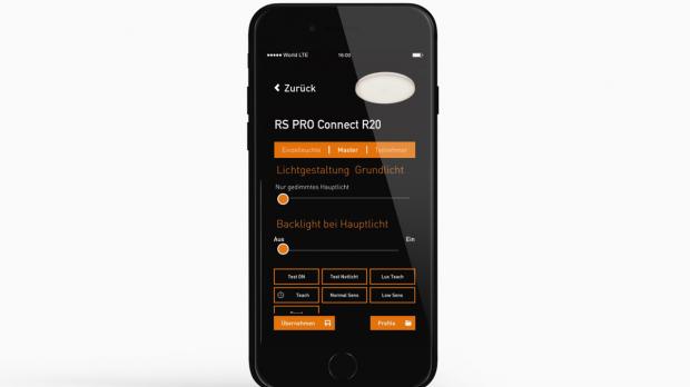 Leuchtenserie RS Pro Connect R von Steinel: App zur Lichtsteuerung